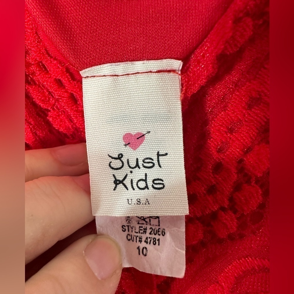 Just Kids Red Lace Little Girl’s Size 10 Dress - Picture 11 of 11